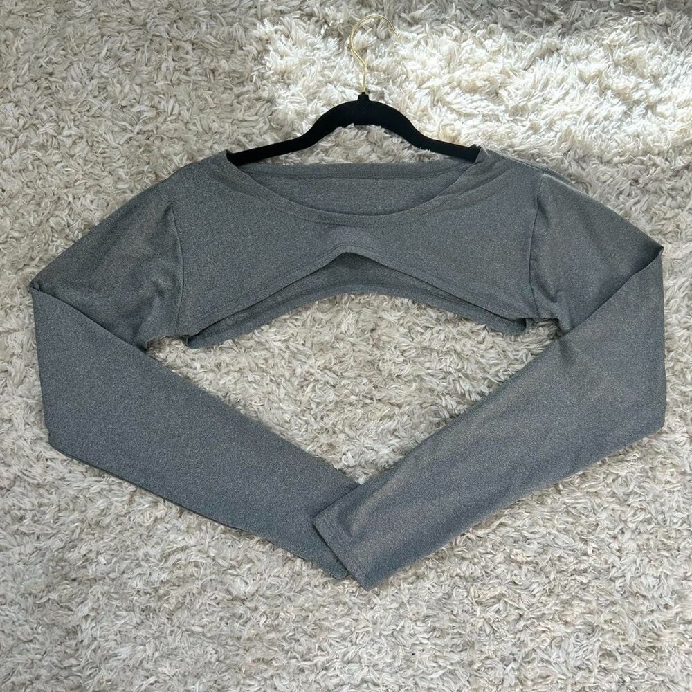 plain grey cropped bolero